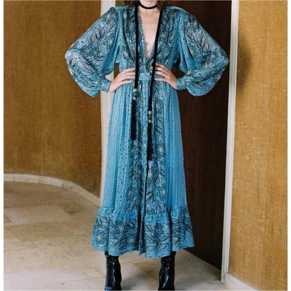 SABINA MUSAYEV Phillipa Dress in Blue Topaz Small EUC